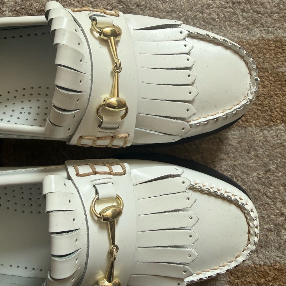 G.H. Bass Weejuns Lianna Bit Lug Loafer White Size 7.5 - Picture 4 of 8